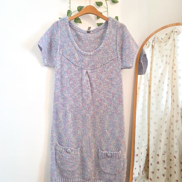 솜사탕 반팔 니트 원피스