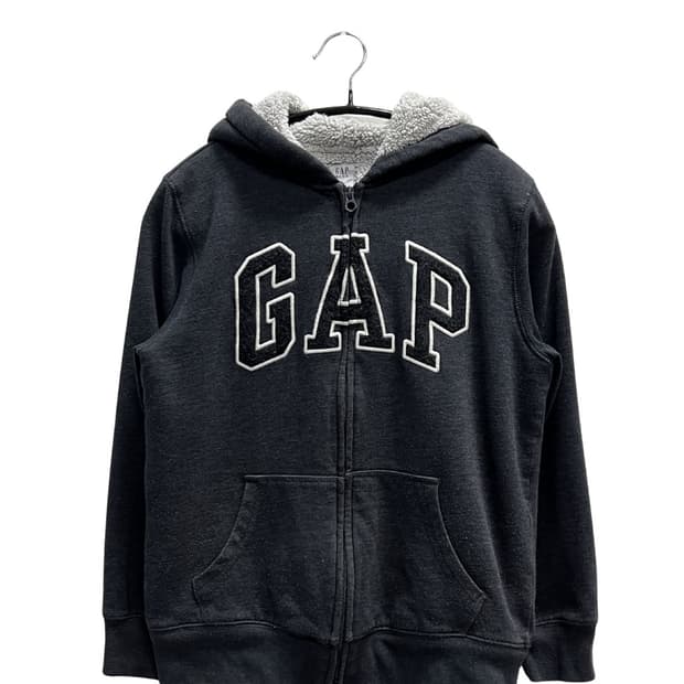 GAP 키즈/우먼스 양털 셰르파 후드 집업 차콜