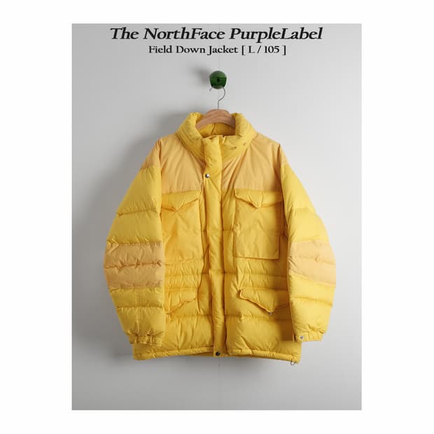 노스페이스 퍼플라벨 필드 다운 자켓 L(105)사이즈 옐로우