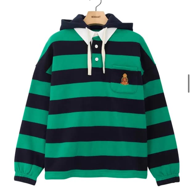 [새상품] 노앙 후드 럭비티 그린