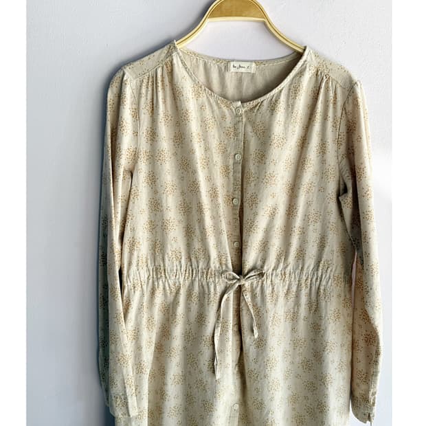 일본빈티지 잔꽃 베이지원피스 봄원피스