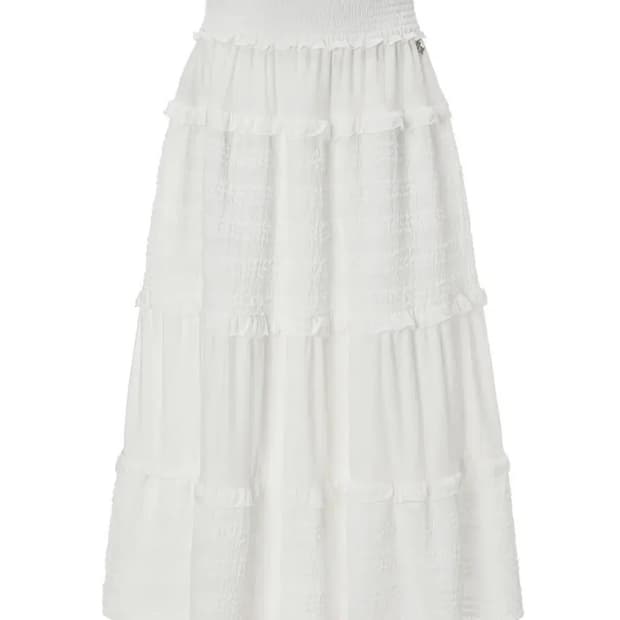 쓰리타임즈 스모킹 드림 롱 스커트 화이트 s