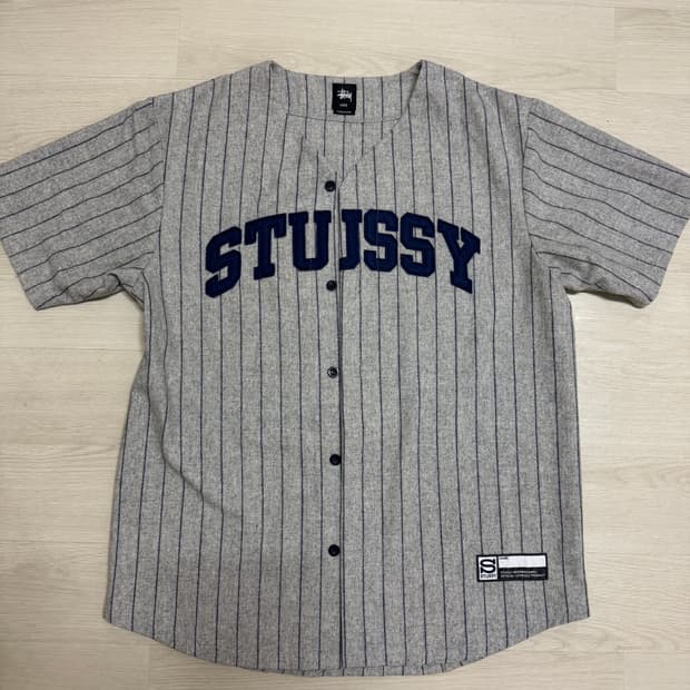 스투시 15ss 스트라이프 베이스볼 저지 XL