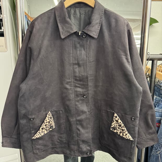 japanese vintage 레오파드 싱글 숏 코트