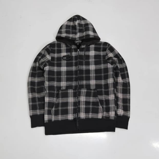 Night Rider Check Boa Lined Zip Hoodie