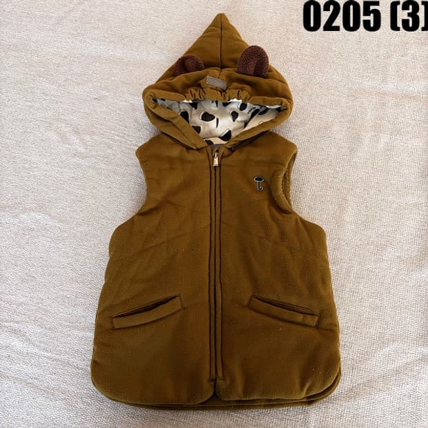 [120] 모이몰른 키즈 곰돌이 후드 도톰 조끼 베스트 0205(3)