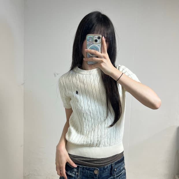 Yale White Knit T-Shirt
