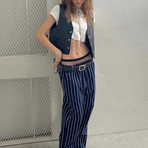 데어드 스트라이프 팬츠 