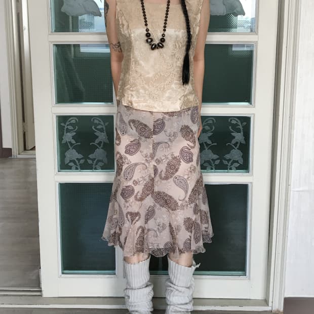 Glitter pattern lace sleeveless