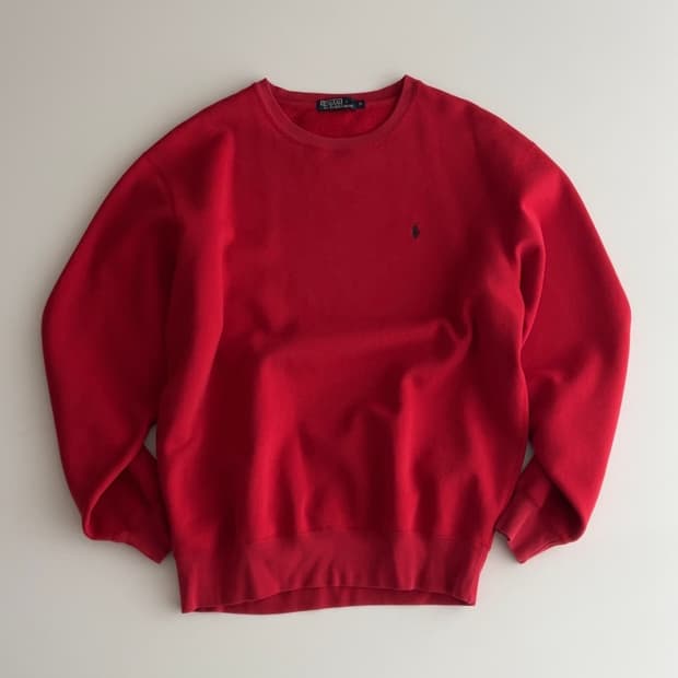 폴로 랄프로렌 레드 맨투맨 M