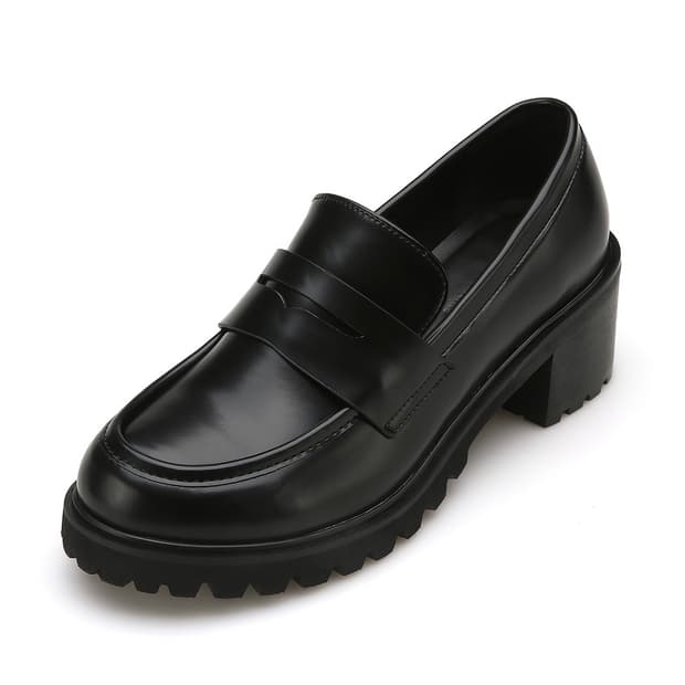 솔트앤 초콜릿 라운드 토 청키힐 펌프스 245 /한지민 엔믹스 규진 착용