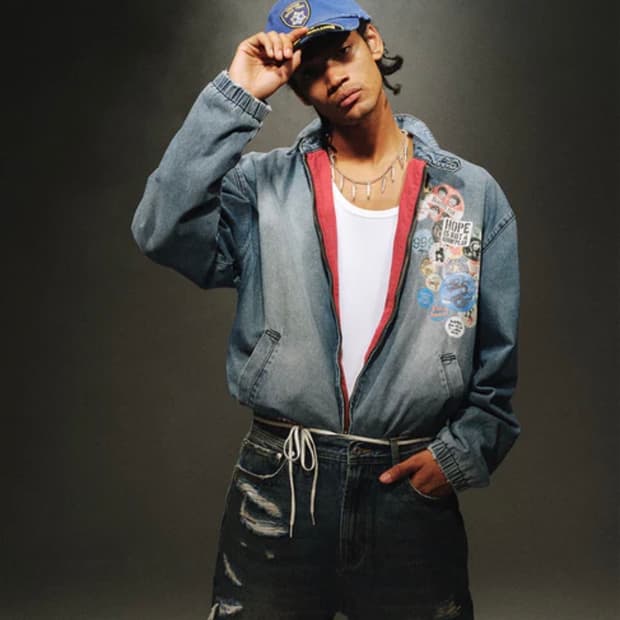 자수 핀 디테일이 있는 데님 재킷