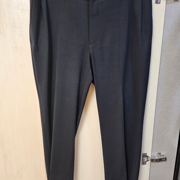 타임옴므 블랙 스트레이트핏 허리밴딩 슬랙스 바지 34