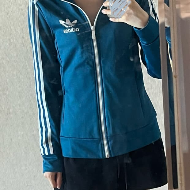 아디다스 딱붙 져지 플라워 유로파 트랙탑 사파이어블루 90