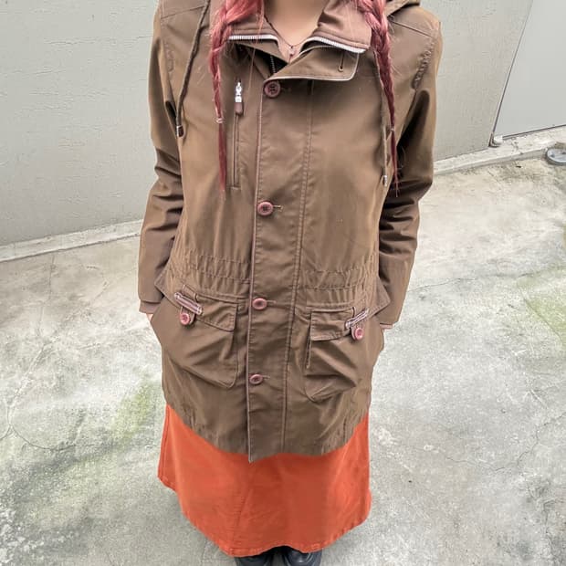 맥그리거 브라운 스티치 디테일 후드 야상자켓