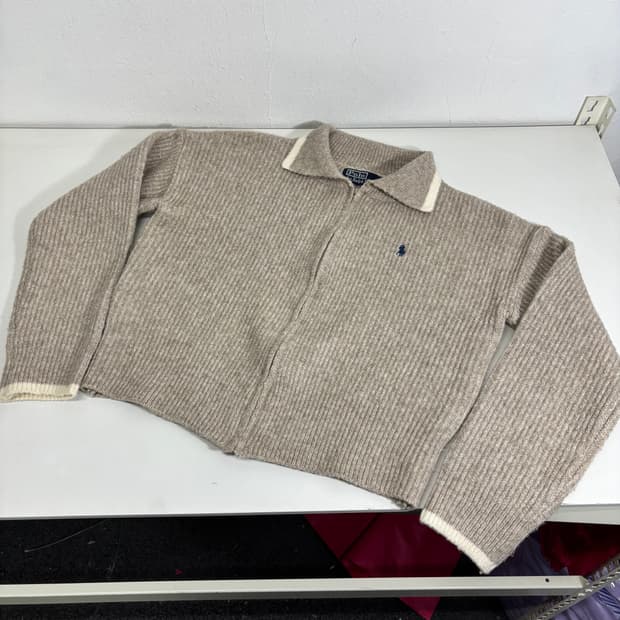 우먼M 폴로 랄프로렌 오트밀 카라 니트집업