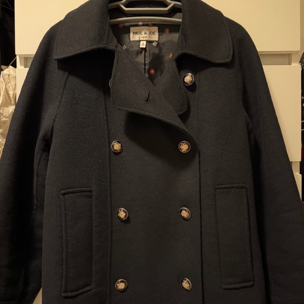 폴앤조 블랙 더블 피코트 S