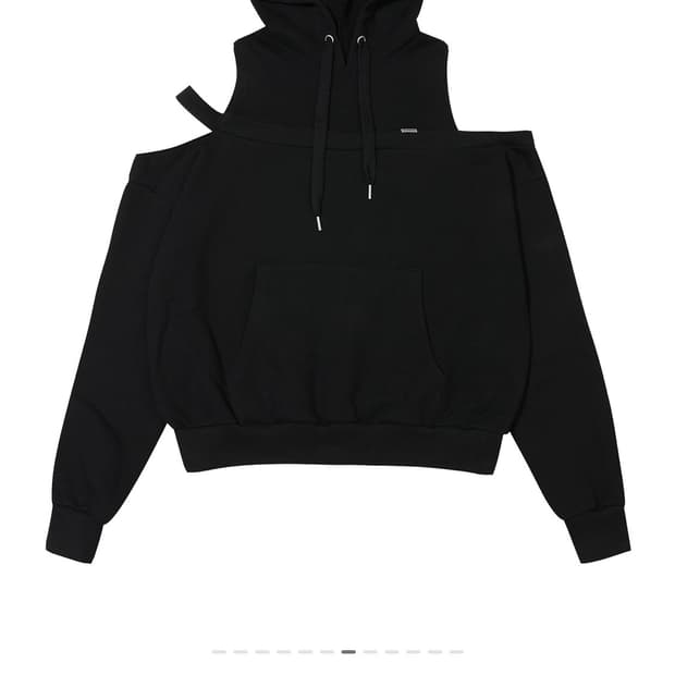 보헤미안서울 CUT OUT OFF SHOULDER HOODIE