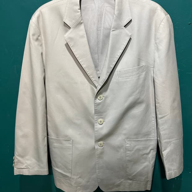 입생로랑 3버튼 면 블레이져 아이보리 100사이즈