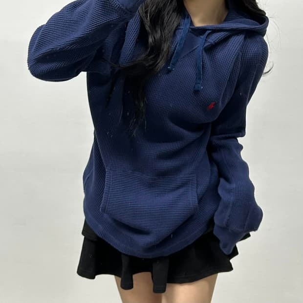 폴로 랄프로렌 네이비 와플 골지 니트 후드티(L)