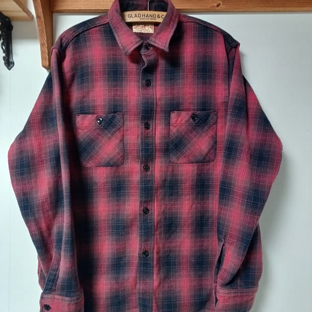 슈가케인 옴브레 체크셔츠 L