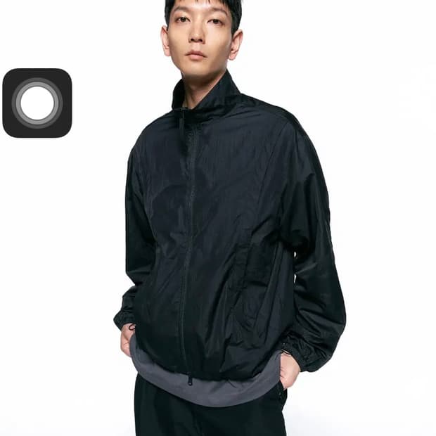 인사일런스 글로시 집업 블루종 S