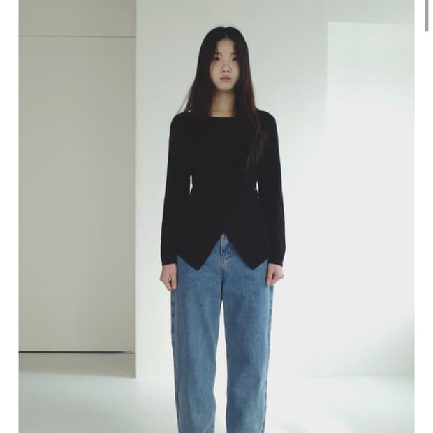 애프터먼데이cross boat-neck knit 