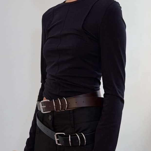 LCDC 블랙 가죽 벨트 (Free)