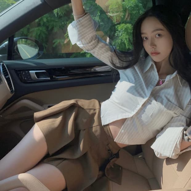 [새상품/M]페일제이드 포켓 스커트 브라운 플리츠 스커트 치마