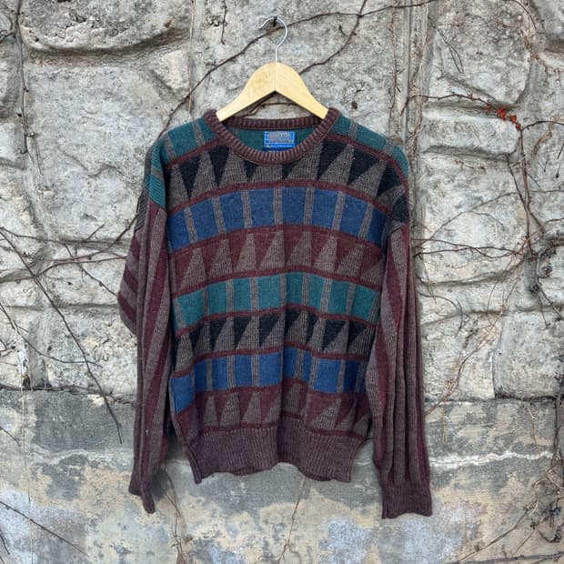 80s 펜들턴 빈티지 멀티컬러 울 니트 m