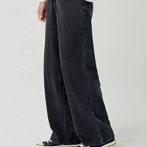 굿라이프웍스 이지 와이드 데님 흑청 L