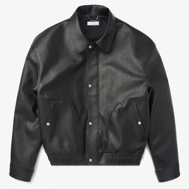 (택 보유) 준태킴 아티저널 코르셋 심 Faux 레더 점퍼