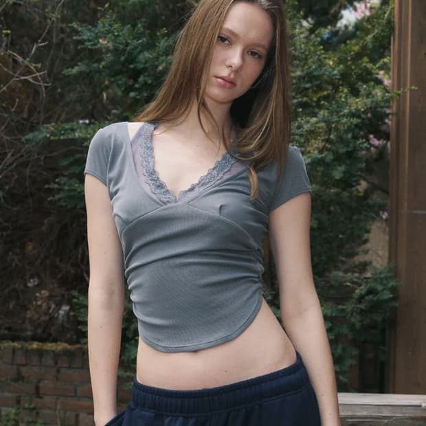 플리즈노팔로우 Amelia Lace Halter Sleeve 아멜리탑