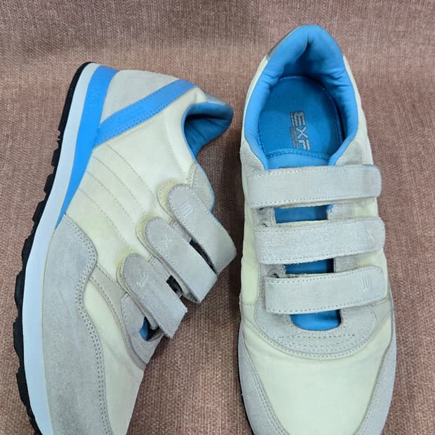 EXR 일회착용275mm-  벨크로 찍찍이 운동화 아이보리/블루