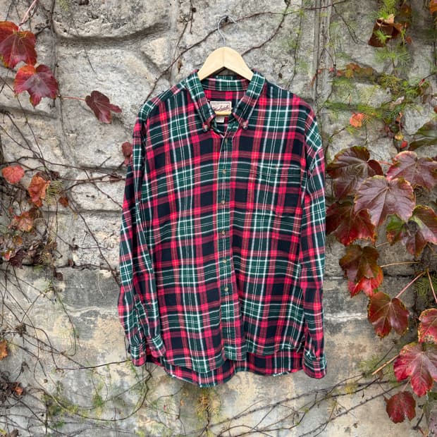 90s 울리치 빈티지 체크 패턴 플란넬 셔츠 2xl 빅사이즈