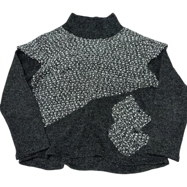 빈티지 패치워크 포켓 니트 