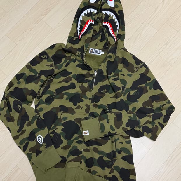 베이프 샤크 후드집업 녹계 XL