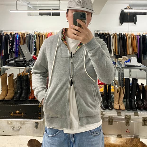 BEAMS layered hood zip-up 빔즈 레이어드 후드 집업