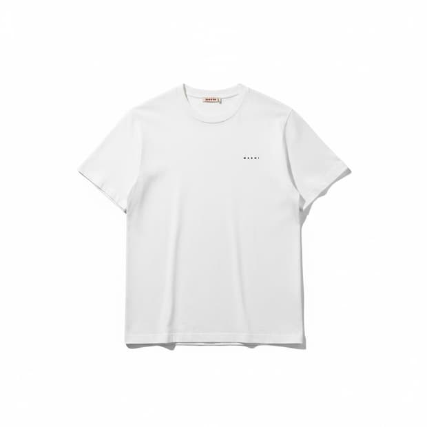 마르니 화이트 로고 반팔 티셔츠 100
