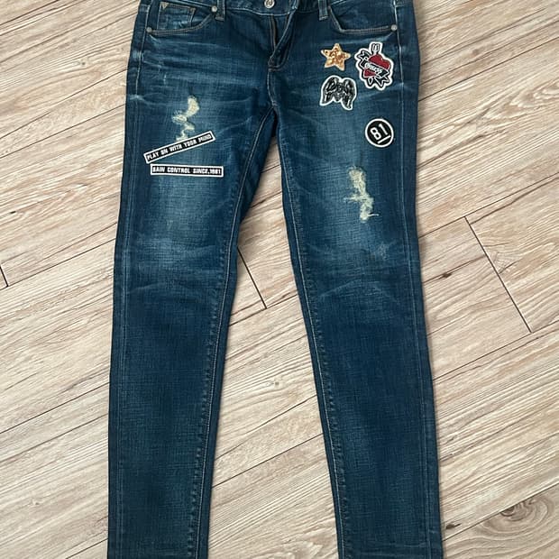 유니크 게스 스키니 청바지