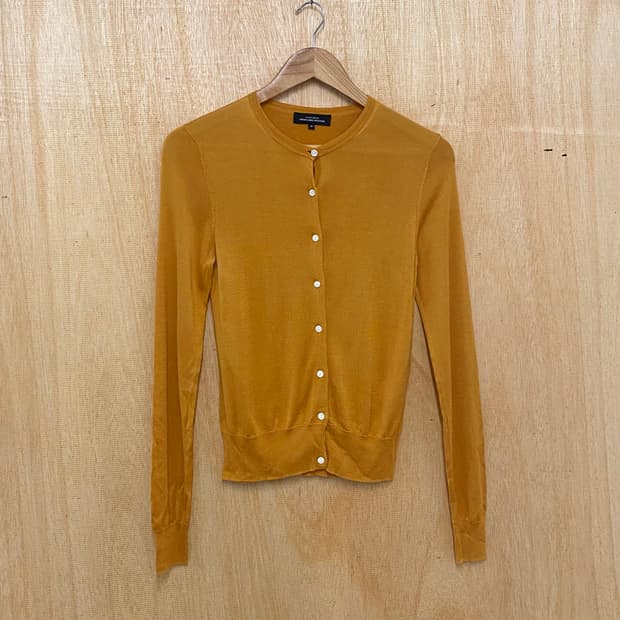UNITED ARROWS collarless cardigan 실크 가디건