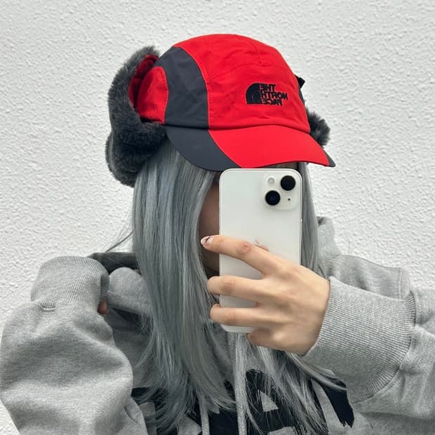 노스페이스 레드 군밤모자