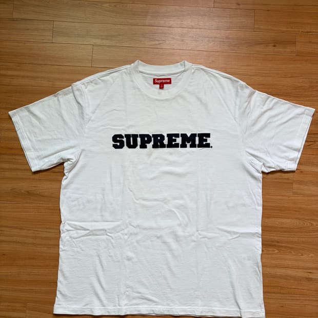 [XL] 슈프림 컬리지에이트 숏슬리브 탑 화이트