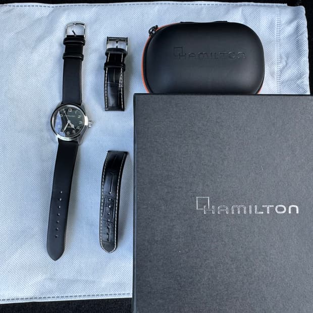 해밀턴 머피38 오토매틱 블랙 가죽시계