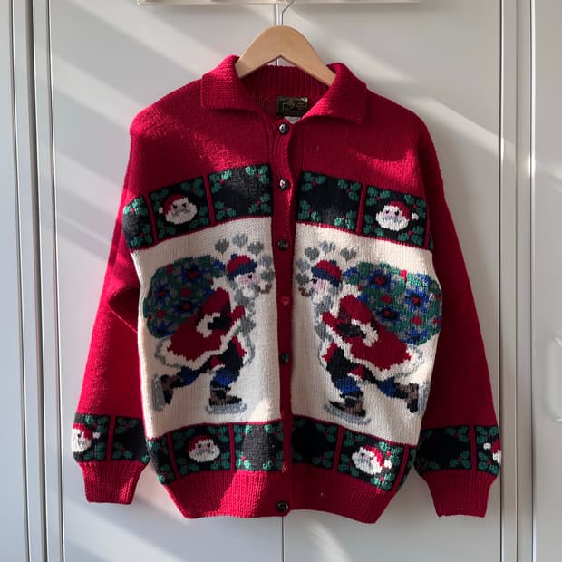 South wool 크리스마스 산타 울 가디건 