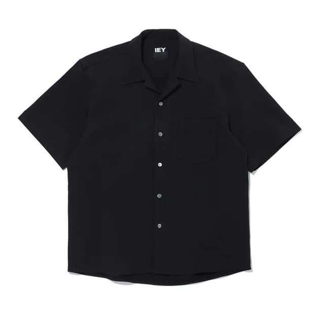 이에이 나노 체크 오픈 셔츠 블랙
