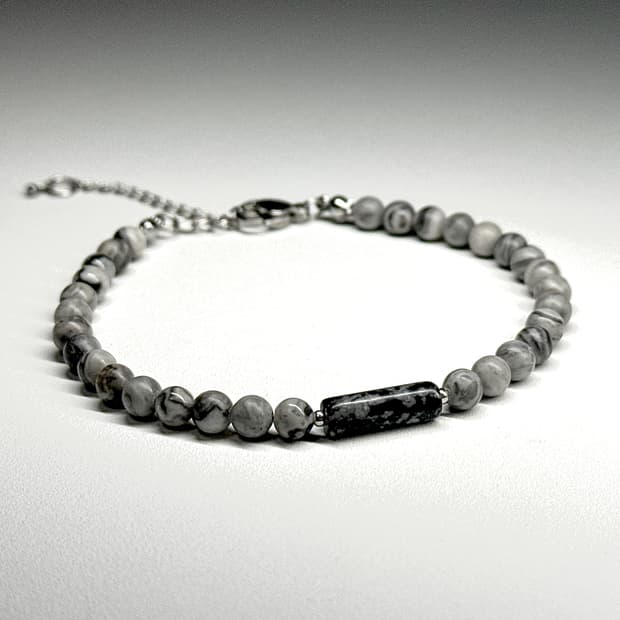 (핸드메이드) 천연석 재스퍼 맵스톤 원석팔찌