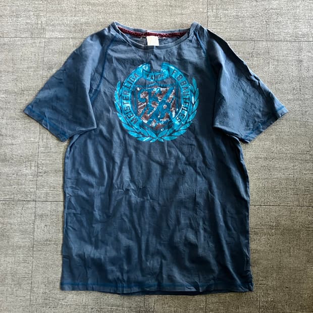 일본빈티지 Hkko 올드스쿨아메카지 스트릿 반팔티셔츠