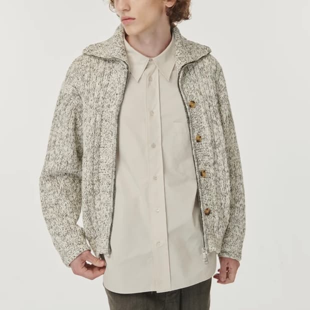 세터 테오 투톤 니트 집업 헤리티지 아이보리 미디움