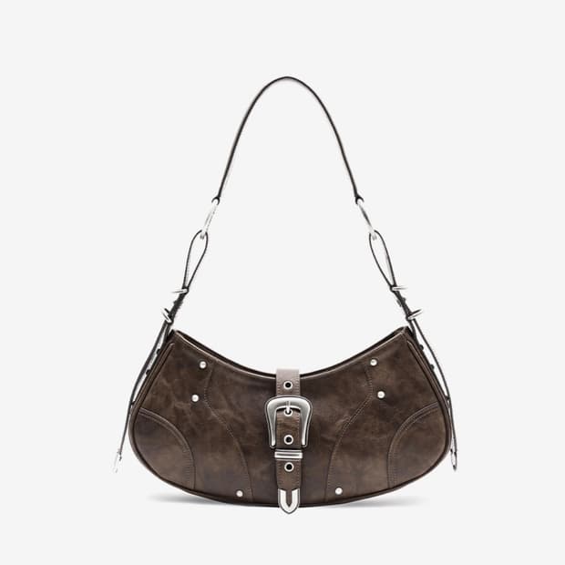 인사일런스 우먼 비건레더 버클 숄더백